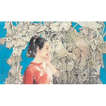 王根生国画人物芭蕉树字画之家