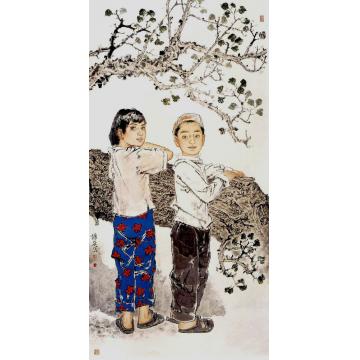王根生国画人物清晨字画之家