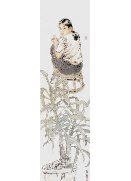 王根生国画人物童趣系列之一字画之家