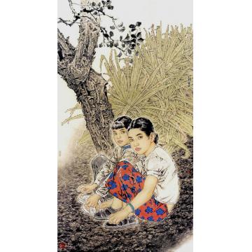 王根生国画人物小姐妹字画之家