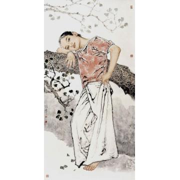 王根生国画人物悠然自得夏风里字画之家