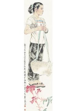 王根生国画人物农家女孩字画之家