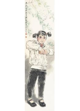 王根生国画人物太行女孩字画之家