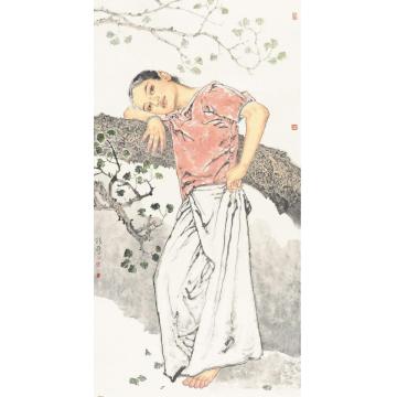 王根生国画人物版纳小姑娘字画之家