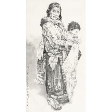 王根生国画人物拉萨街头字画之家