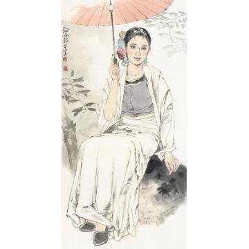 王根生国画人物细雨字画之家