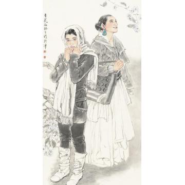 王根生国画人物杏花雨字画之家