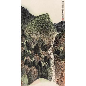 路卿国画山水清溪流过碧山头，空水呈鲜一色秋字画之家