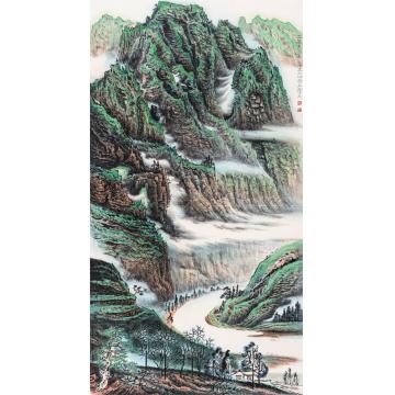 路卿国画山水三万里河东入海，五千仞岳上摩天字画之家