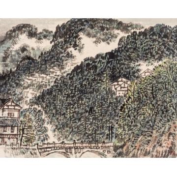 路卿国画山水青城山写生字画之家