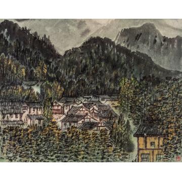 路卿国画山水青城山写生字画之家