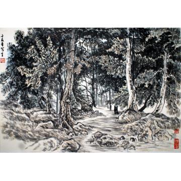 路卿国画山水秋林字画之家