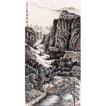 路卿国画山水龙湫北望字画之家