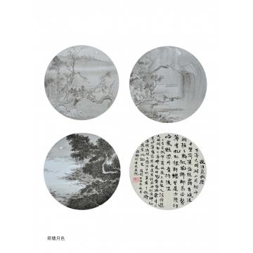 路卿国画山水荷塘月色字画之家