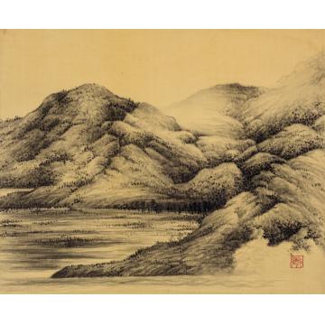 路卿国画山水临摹董源作品字画之家