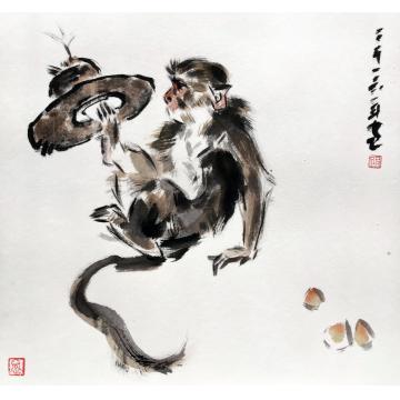 路卿国画动物丙申绘猴字画之家