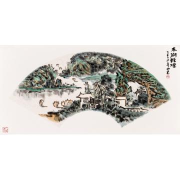 路卿国画山水扇面作品字画之家