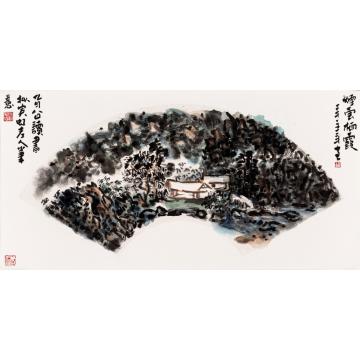 路卿国画山水扇面作品字画之家