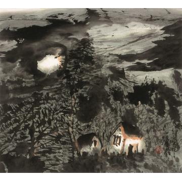 宋新江国画山水晚风字画之家