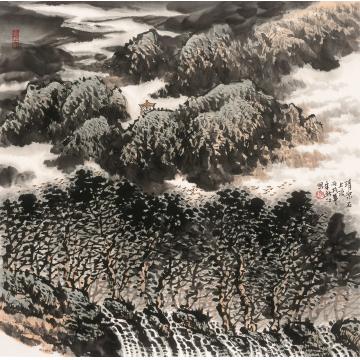 宋新江国画山水清泉石上流字画之家