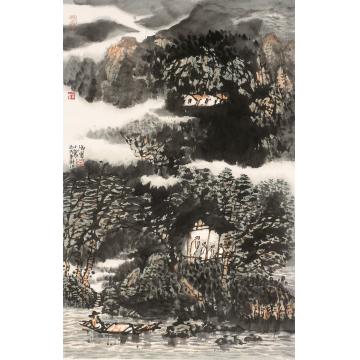 宋新江国画山水乡客小聚字画之家