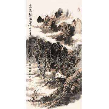 宋新江国画山水岁幕归敝庐字画之家