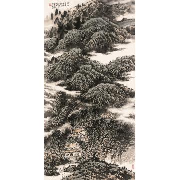 宋新江国画山水深山古寺字画之家