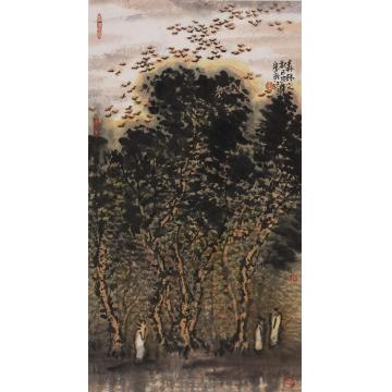 宋新江国画山水森林之秋字画之家