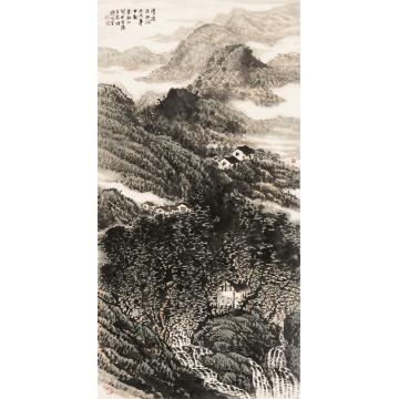 宋新江国画山水清泉出山涧字画之家