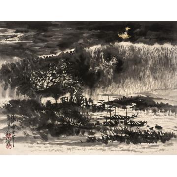 宋新江国画山水月光曲字画之家