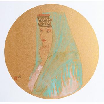 褚晓莉国画人物雪上花之八字画之家