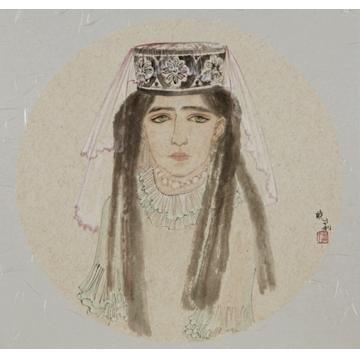 褚晓莉国画人物雪上花之九字画之家