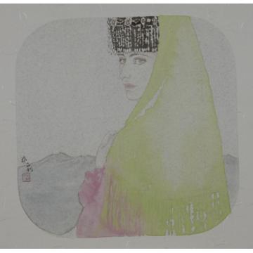 褚晓莉国画人物雪上花之十二字画之家