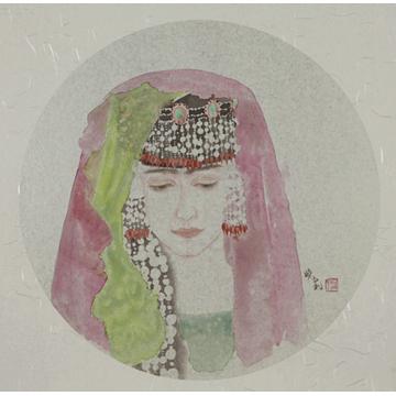 褚晓莉国画人物雪上花之十三字画之家