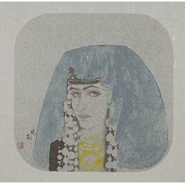 褚晓莉国画人物雪上花之十四字画之家