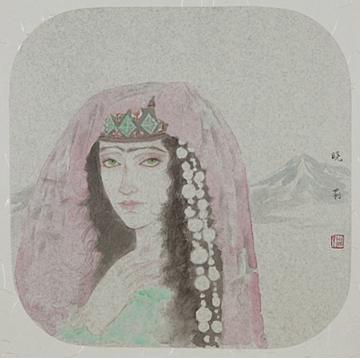 褚晓莉国画人物雪上花十六字画之家