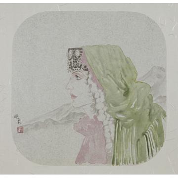 褚晓莉国画人物雪上花之十七字画之家