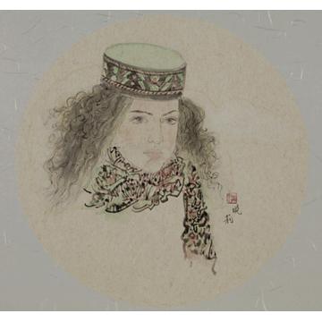 褚晓莉国画人物雪上花之十八字画之家