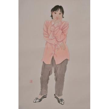 褚晓莉国画人物我思我在之二字画之家