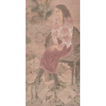 褚晓莉国画人物秋凉字画之家