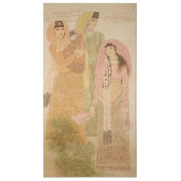褚晓莉国画人物喀拉库勒的记忆字画之家