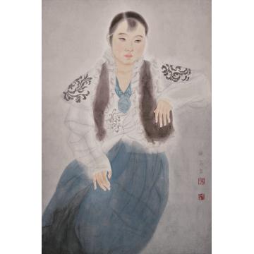 褚晓莉国画人物晨露字画之家