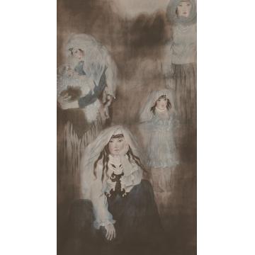 褚晓莉国画人物白雾字画之家