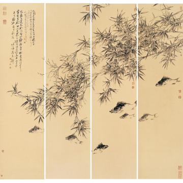 张峰国画花鸟竹鱼通景屏字画之家