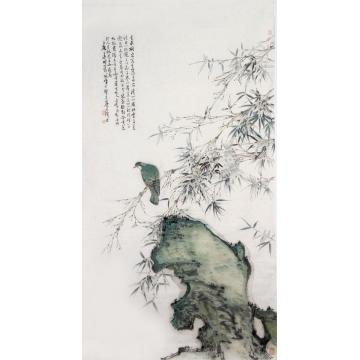 张峰国画花鸟竹石斑鸠字画之家