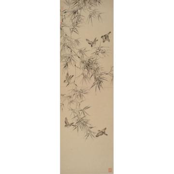 张峰国画花鸟竹雀图字画之家