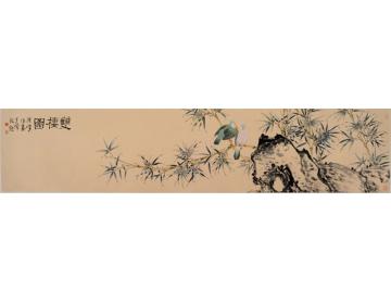 张峰国画花鸟双栖图字画之家