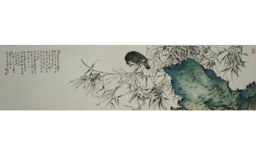 张峰国画花鸟竹石斑鸠字画之家