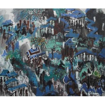 刘绍荟国画山水敦煌变体之一字画之家