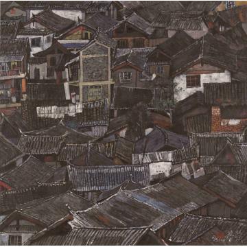 刘绍荟国画山水丽江小镇字画之家